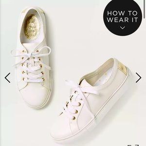 White and Gold Loft Sneakers